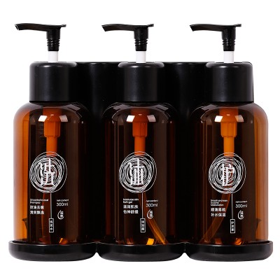 Latest Customized hotel shampoo shower gel triple soap dispenser with holder